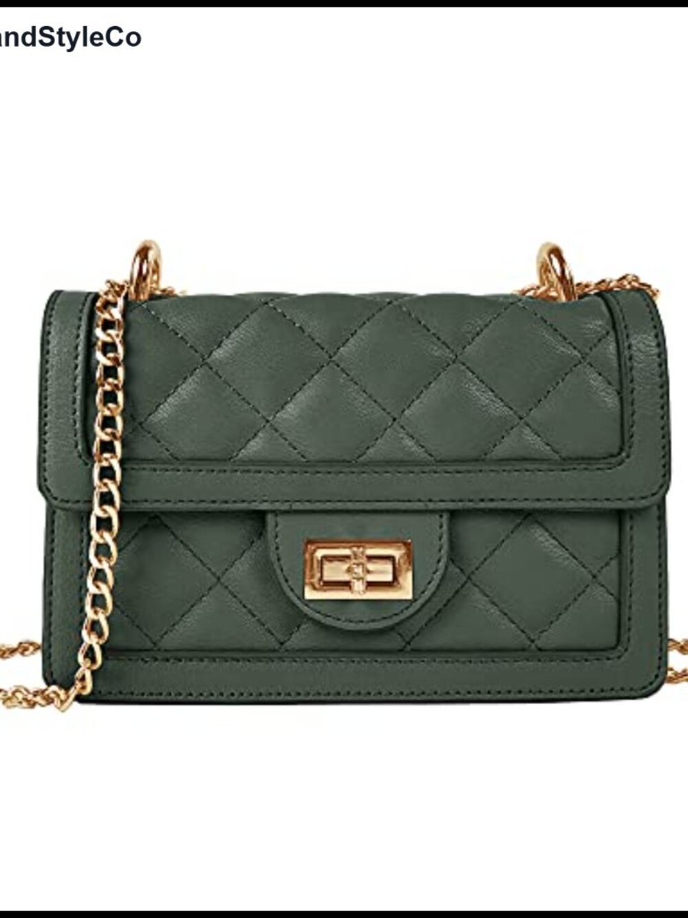 Small Quilted Crossbody Bag Vegan Leather Chain Strap Mini Shoulder Purse